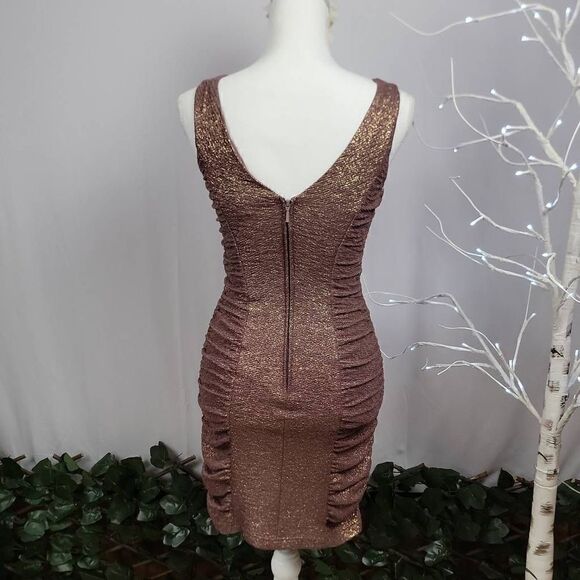 ADRIANNA PAPEELL Blush Gold Bodycon Dress [SIZE SMALL]‎ - Picture 3 of 4